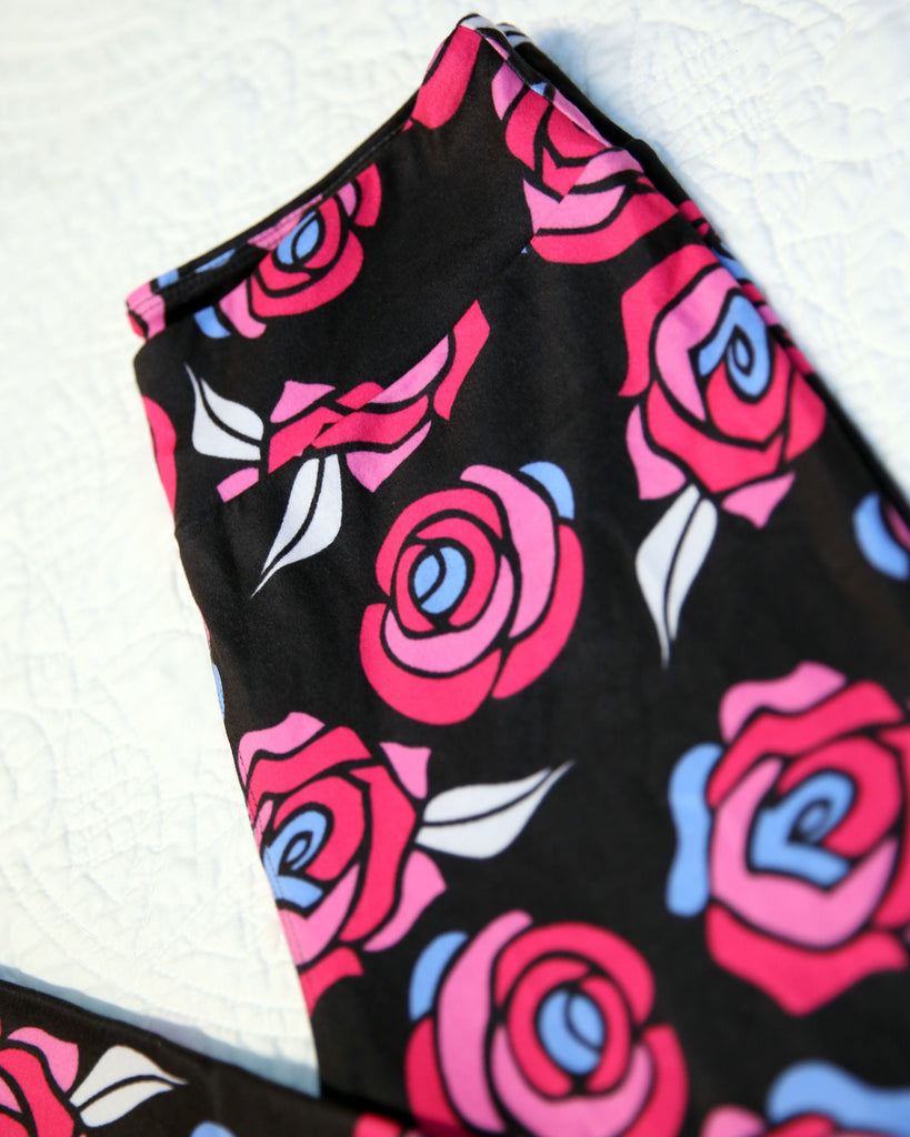 Belle's Roses - Kids Casual Cloud Soft Yoga Band June Leggings
