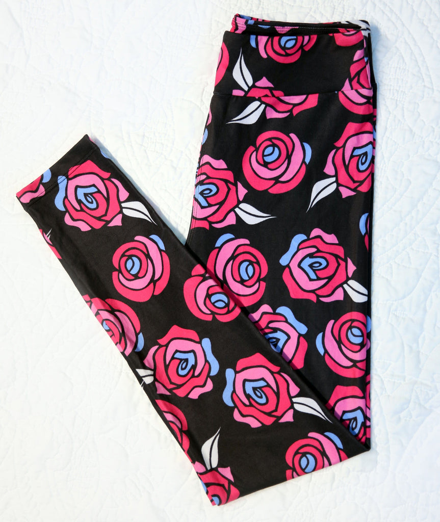 Belle's Roses - Adult Casual Cloud Soft Yoga Band Clara Leggings