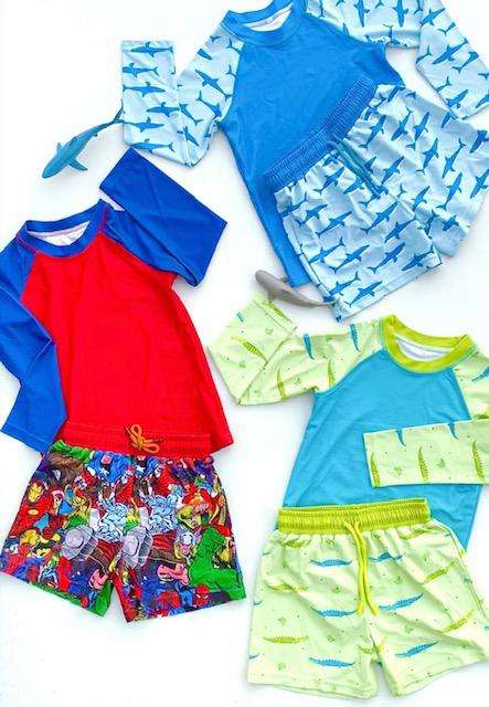 Green Gator Boden Boys 2 Piece Rash Guard & Shorts Swim Suit Ver 2